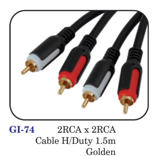 2rca X 2rca Cable H/duty 1.5m Golden