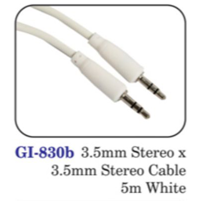 3.5mm Stereo X 3.5mm Stereo Cable 5m White