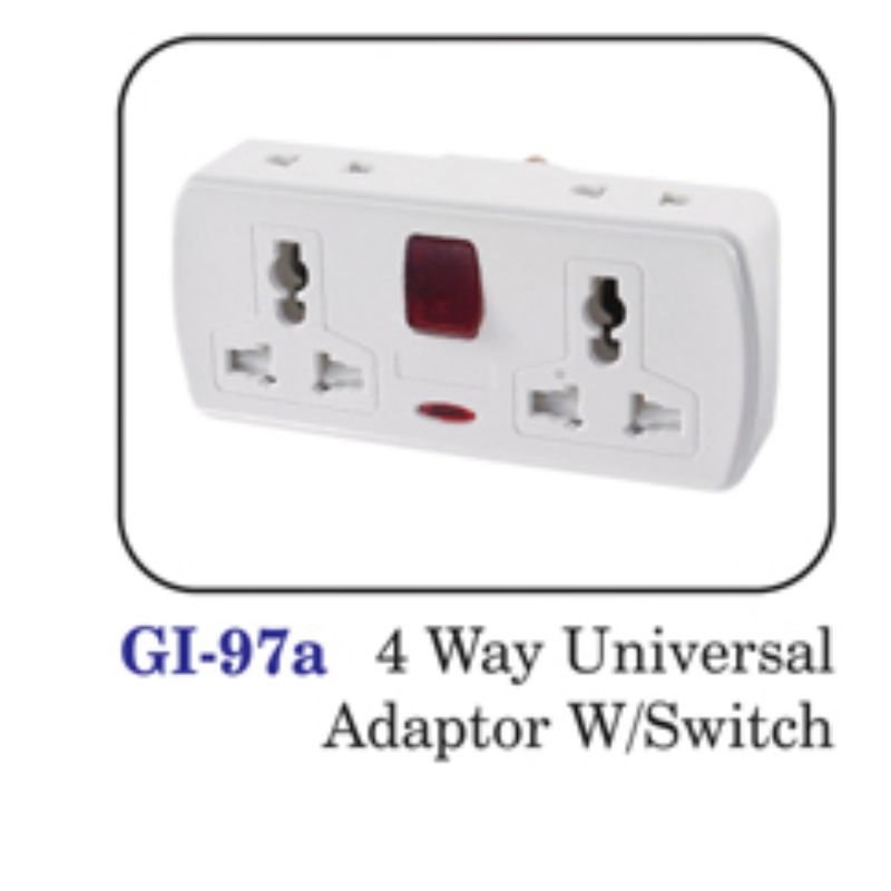 4 Way Universal Adaptor W/switch