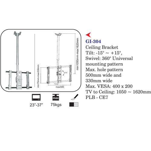 Ceiling Bracket 23" To 37"