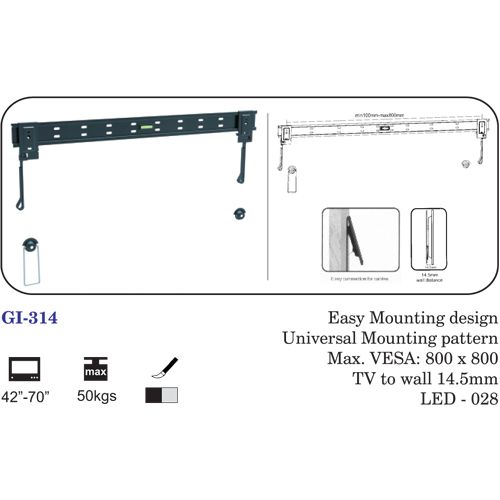 Easy Mounting Design Universal Mounting Pattern 42" To 70"