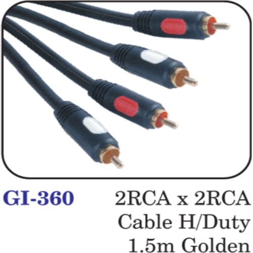 2rca X 2rca Cable H/duty 1.5m Golden