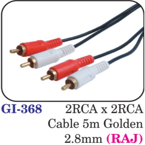 2rca X 2rca Cable 5m Golden 2.8mm (raj)