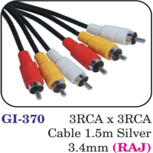 3rca X 3rca Cable 1.5m Silver 3.4mm (raj)