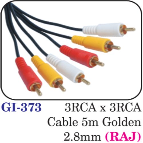 3rca X 3rca Cable 5m Golden 2.8mm (raj)