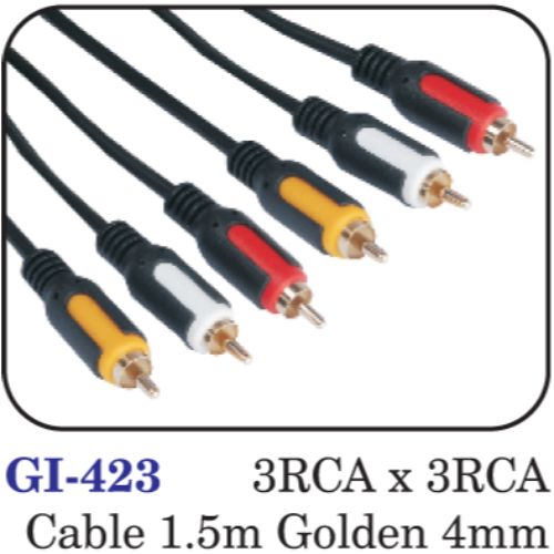 3rca X 3rca Cable 1.5m Golden 4mm