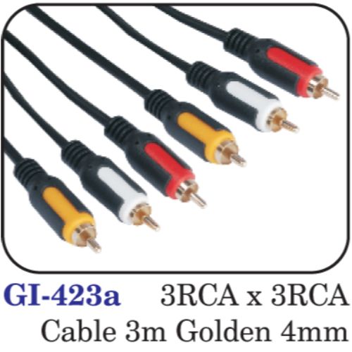 3rca X 3rca Cable 3m Golden 4mm