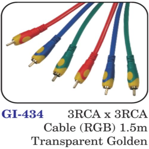 3rca X 3rca Cable (rgb) 1.5m Transparent Golden