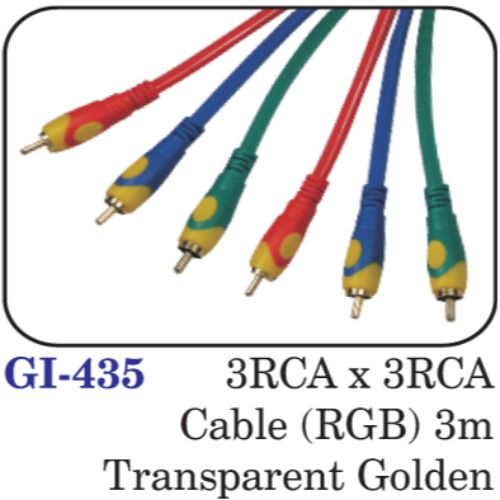 3rca X 3rca Cable (rgb) 3m Transparent Golden