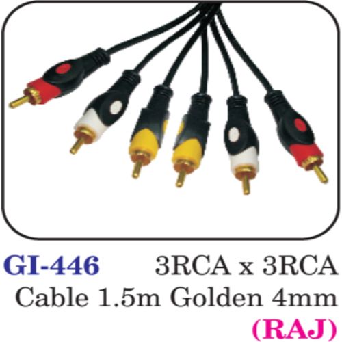 3rca X 3rca Cable 1.5m Golden 4mm (raj)