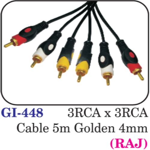 3rca X 3rca Cable 5m Golden 4mm (raj)