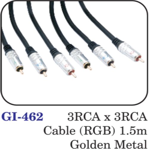 3rca X 3rca Cable (rgb) 1.5m Golden Metal