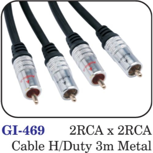 2rca X 2rca Cable H/duty 3m Metal