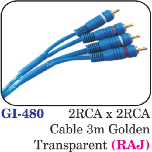 2rca X 2rca Cable 3m Golden Transparent (raj)