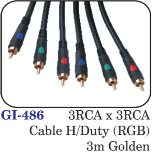 3rca X 3rca Cable H/duty (rgb) 3m Golden