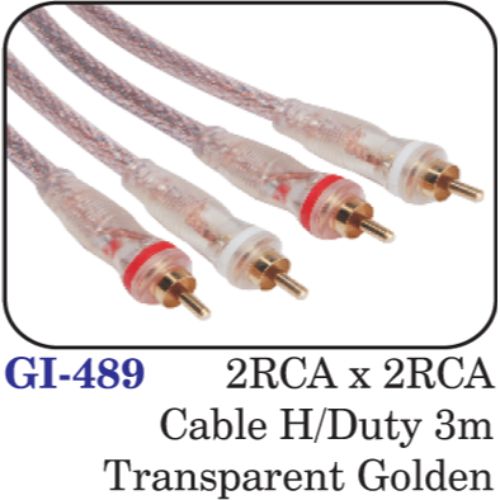 2rca X 2rca Cable H/duty 3m Transparent Golden