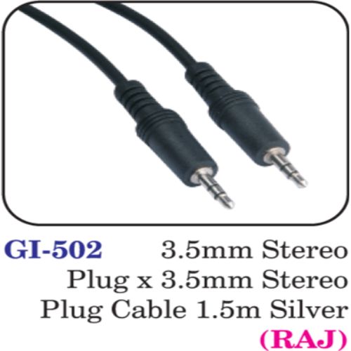 3.5mm Stereo Plug X 3.5mm Stereo Plug Cable 1.5m Silver (raj)