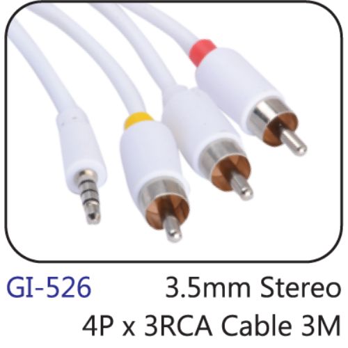 3.5mm Stereo 4p X 3rca Cable 3m