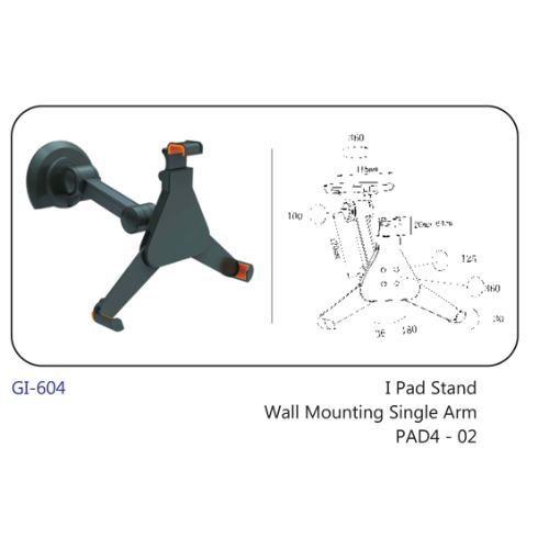 I Pad Stand Wall Mounting Single Arm