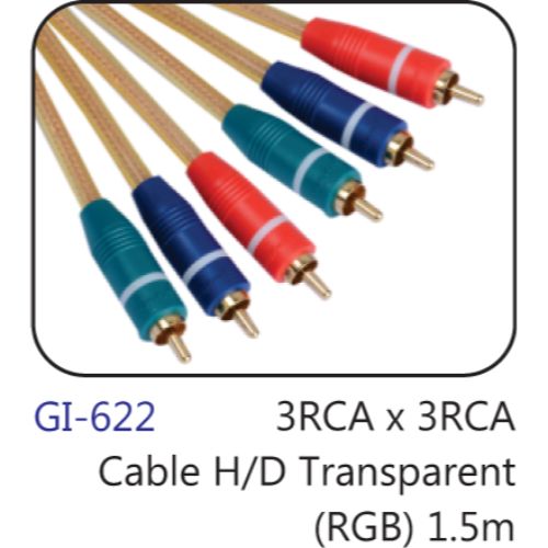 3rca X 3rca Cable H/d Transparent (rgb) 1.5m