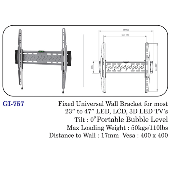 Fixed Universal Wall Bracket For Most 23" To 47" Led, Lcd, 3d Led Tvs