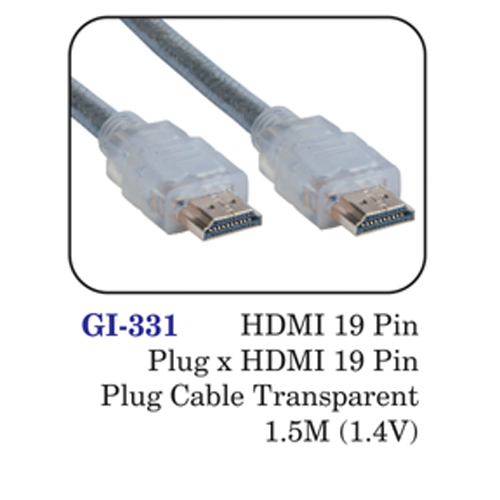 Hdmi 19 Pin Plug X Hdmi 19 Pin Plug Cable Transparent 1.5m (1.4v)