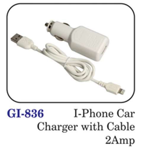 I - Phone Car Charger With Cable 2amp