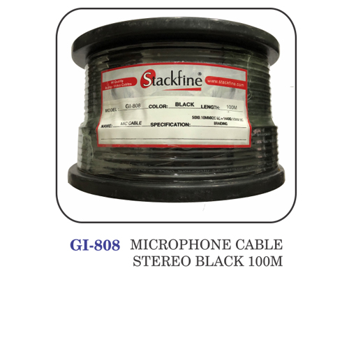 Microphone Cable Stereo Heavy Duty Black 100m