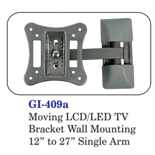 Moving Lcd / Led Tv Bracket Wall Mounting 12" To 27" Single Arm