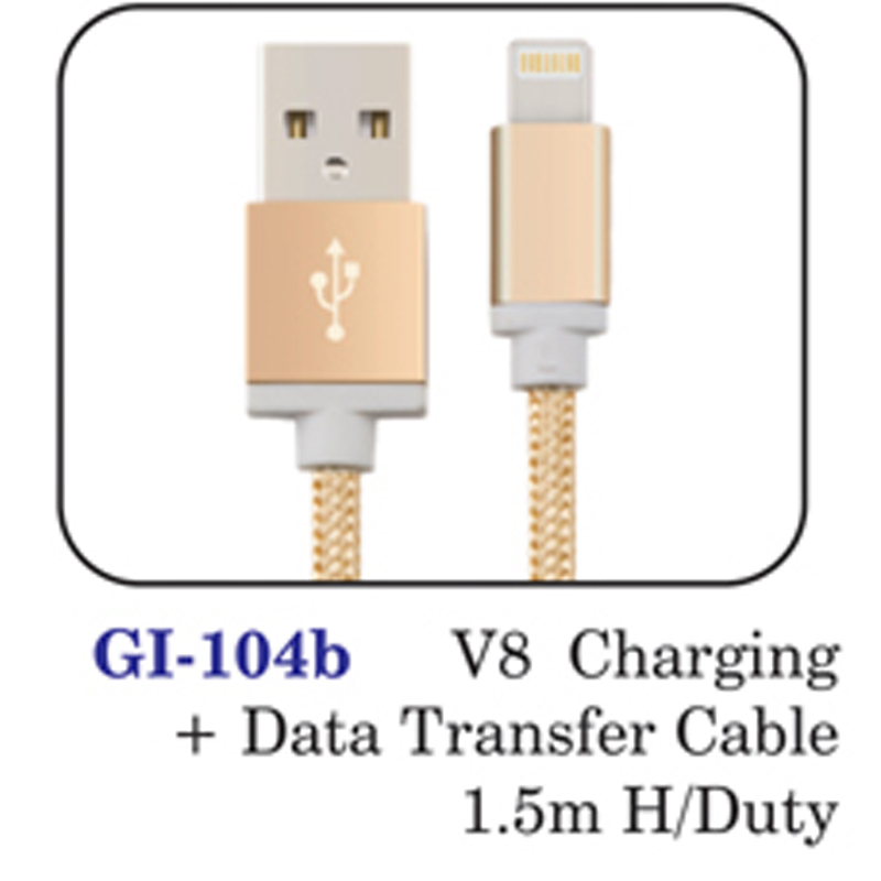 V8 Charging + Data Transfer Cable 1.5m H/duty