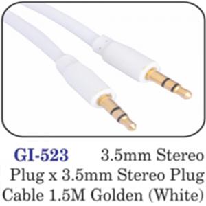 3.5mm Stereo Plug X 3.5mm Stereo Plug Cable 1.5m Golden (white)