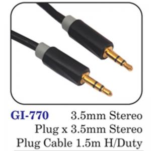 3.5mm Stereo Plug X 3.5mm Stereo Plug Cable 1.5m H/duty