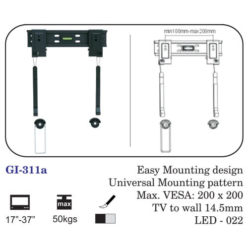 Easy Mounting Design Universal Mounting Pattern 17" To 37"