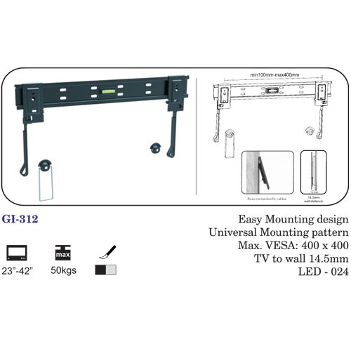 Easy Mounting Design Universal Mounting Pattern 23" To 42"