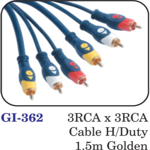 3rca X 3rca Cable H/duty 1.5m Golden