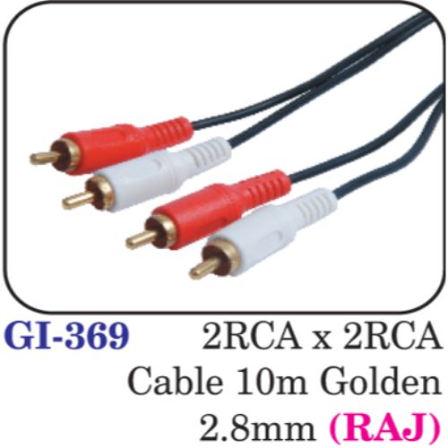 2rca X 2rca Cable 10m Golden 2.8mm (raj)