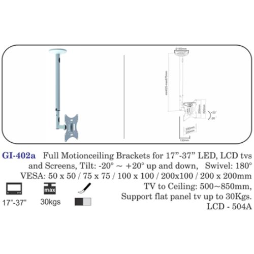 Full Motionceiling Brackets For 17"-37" Led, Lcd Tvs And Screens