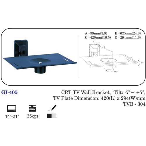 Crt Tv Wall Bracket 14" To 21"