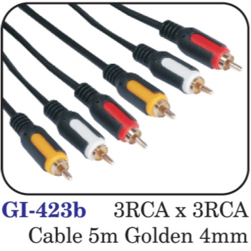 3rca X 3rca Cable 5m Golden 4mm