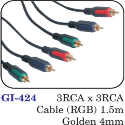 3rca X 3rca Cable (rgb) 1.5m Golden 4mm