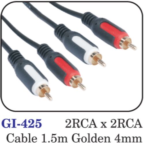 2rca X 2rca Cable 1.5m Golden 4mm