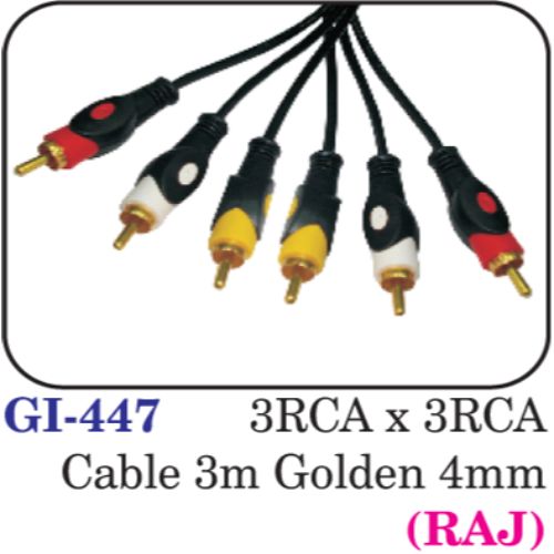 3rca X 3rca Cable 3m Golden 4mm (raj)