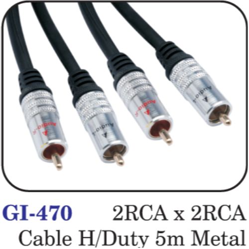 2rca X 2rca Cable H/duty 5m Metal