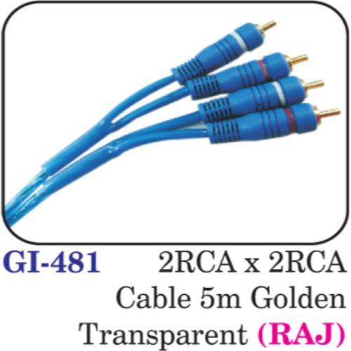 2rca X 2rca Cable 5m Golden Transparent (raj)