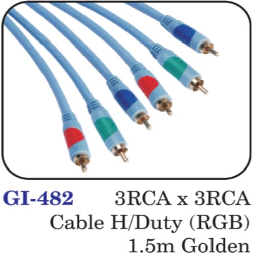 3rca X 3rca Cable H/duty (rgb) 1.5m Golden