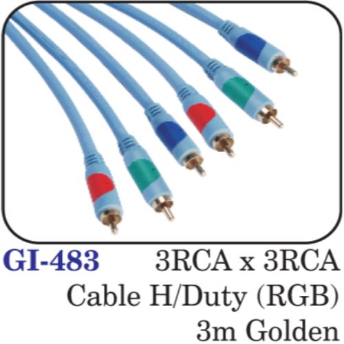 3rca X 3rca Cable H/duty (rgb) 3m Golden