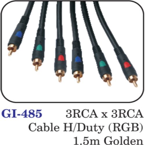 3rca X 3rca Cable H/duty (rgb) 1.5m Golden