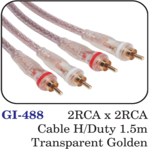 2rca X 2rca Cable H/duty 1.5m Transparent Golden