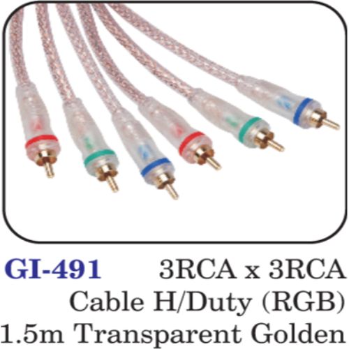 3rca X 3rca Cable H/duty (rgb) 1.5m Transparent Golden