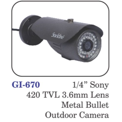 1/4"sony 420 Tvl 3.6mm Lens Metal Bullet Outdoor Camera